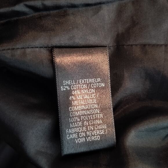 T Tahari Black Crinkle Metallic Jacket Snap Button Pockets - Picture 11 of 11